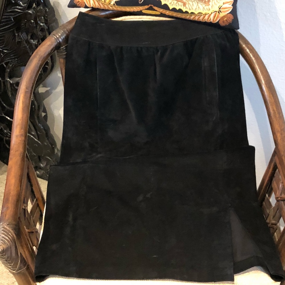 Vintage Valentino Black Suede Skirt from I Magnin